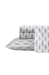 Nautica Woodblock Fish Cotton Percale Sheet Set In Grey
