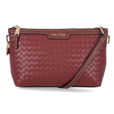 Nautica Woven Crossbody Bag In Burgundy