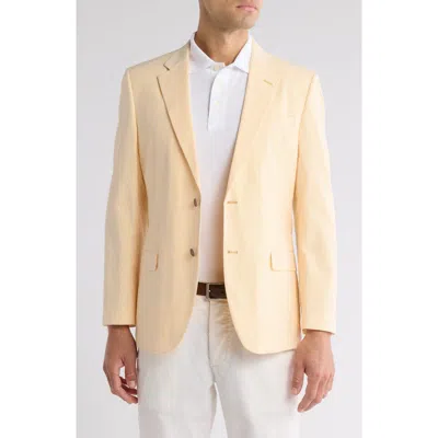 Nautica Yellow Stripe Stretch Cotton Seersucker Sport Coat