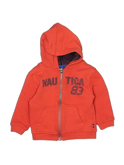 Pre-owned Nautica Kids' Zip Up Hoodie In Orange