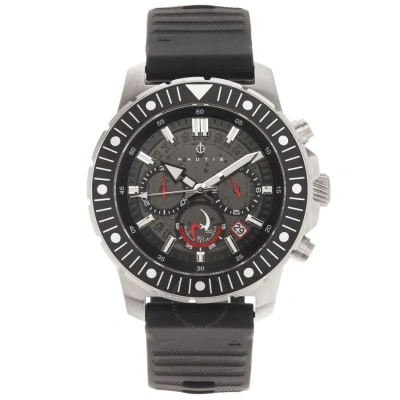 Nautis Caspian Chronograph Quartz Black Dial Men's Watch 21227g-b In Black / Silver