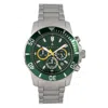 Nautis Dive Chrono 500 Chronograph Quartz Green Dial Mens Watch 17065-i In Green/silver Tone