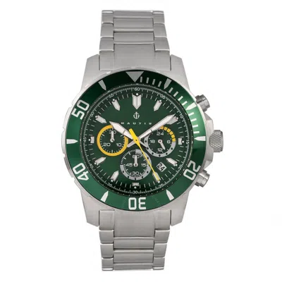 Nautis Dive Chrono 500 Chronograph Quartz Green Dial Mens Watch 17065-i In Green/silver Tone