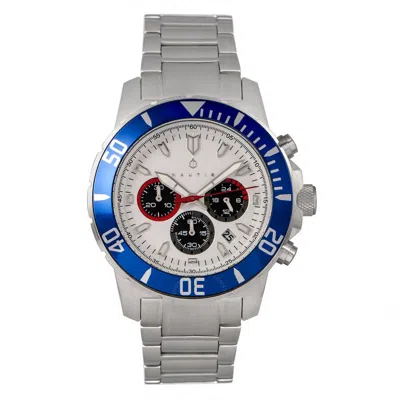 Nautis Dive Chrono 500 Chronograph Quartz White Dial Men's Watch 17065-f In Blue/white/silver Tone