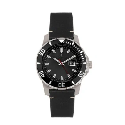 NAUTIS NAUTIS DIVE PRO 200 LEATHER-BAND WATCH W/DATE