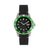 Nautis Dive Pro 200 Leather-band Watch With Date In Black