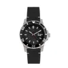 Nautis Dive Pro 200 Leather-band Watch With Date In Black