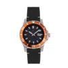 Nautis Dive Pro 200 Leather-band Watch With Date In Orange