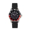 Nautis Dive Pro 200 Leather-band Watch With Date In Red