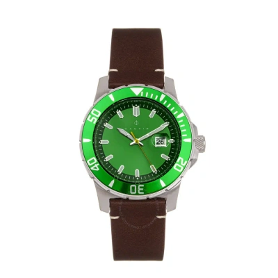 Nautis Dive Pro 200 Quartz Green Dial Men's Watch Gl1909-f In Brown