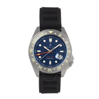 Nautis Global Dive Blue Dial Black Rubber Men's Watch 18093r-f In Black / Blue