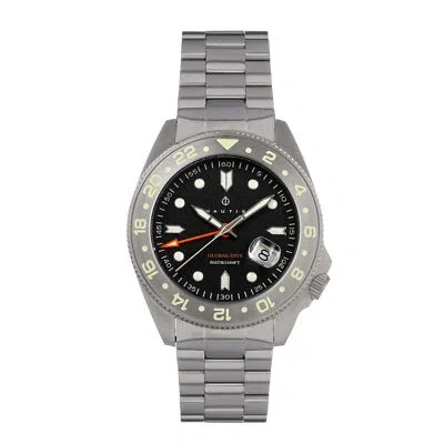 Pre-owned Nautis Global Dive Bracelet Watch W/date - Black