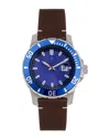 Nautis Dive Pro 200 Leather-band Watch With Date