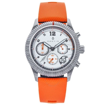 Nautis Meridian Chronograph Quartz White Dial Men's Watch Naun100-3 In Orange