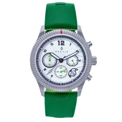 Nautis Meridian Chronograph Quartz White Dial Men's Watch Naun100-4 In Green