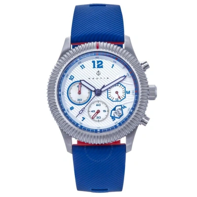 Nautis Meridian Chronograph Quartz White Dial Men's Watch Naun100-5 In Blue
