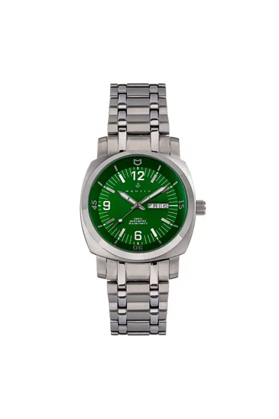 Nautis Stealth Bracelet Watch With Day & Date In Green / Teal