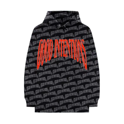 Pre-owned Nav Men's  X Vlone All Over Hoodie In Black
