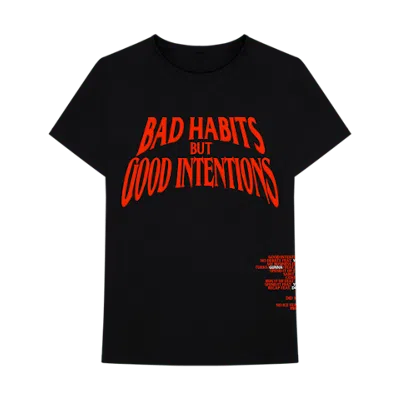 Pre-owned Nav Men's  X Vlone Bad Habits Tee Shirt In Black
