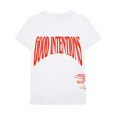 Pre-owned Nav Men's  X Vlone Good Intentions Tee Shirt In White