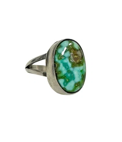 Navajo Ranch Women's Chama Sonoran Gold Ring In Turquoise In Green