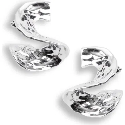 Naveda Mira Hammered Earrings In Silver