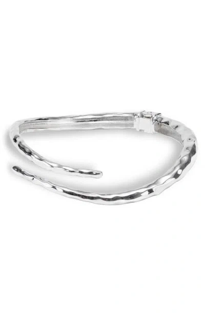 Naveda Raya 925 Silver Plated Bangle In Metallic