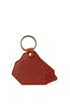 Navvy Brown Lune - Clay Tan Leather Bag Charm Key Ring In Brown