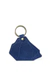 Navvy Lune - Indigo Blue Leather Bag Charm Key Ring In Blue