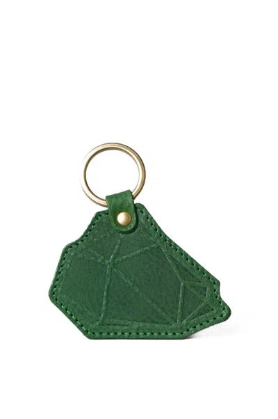 Navvy Lune - Nettle Green Leather Bag Charm Key Ring