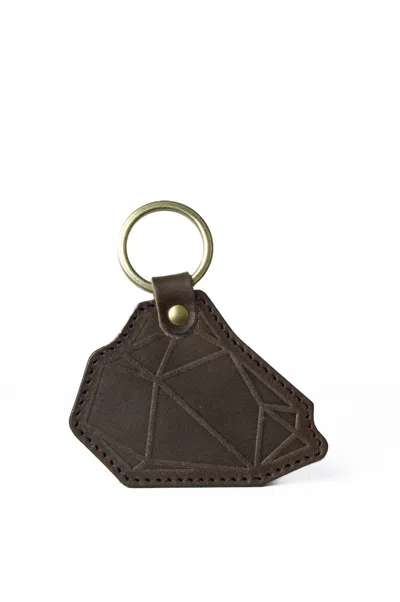 Navvy Lune - Smog Grey Leather Bag Charm Key Ring