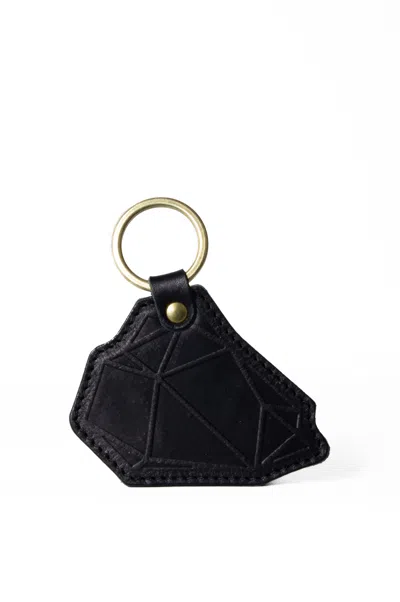 Navvy Lune - Soot Black Leather Bag Charm Key Ring