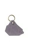 Navvy Lune - Thistle Grey Leather Bag Charm Key Ring In Grey