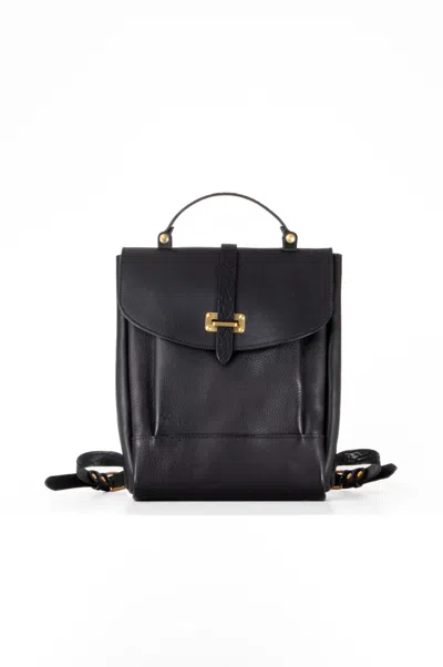 Navvy Men's Culloden - Black Leather Backpack