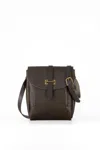 Navvy Men's Neutrals / Grey Saltburn - Smog Grey Leather Messenger Bag In Grey