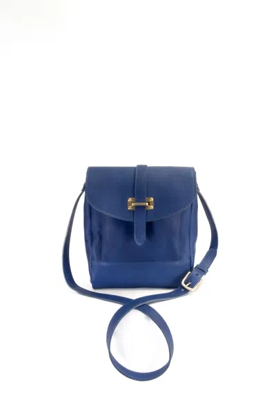 Navvy Men's Saltburn - Indigo Blue Leather Messenger Bag