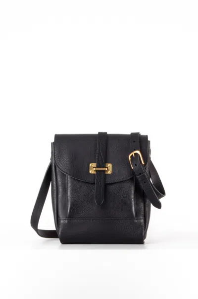 Navvy Men's Saltburn - Soot Black Leather Messenger Bag