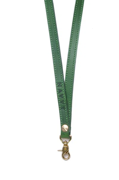 Navvy Weaver - Nettle Green Leather Lanyard