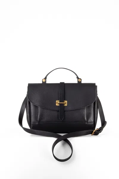 Navvy Women's Balcombe - Soot Black Leather Satchel
