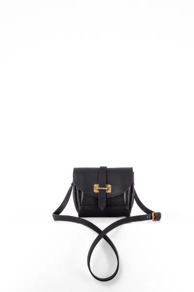 Navvy Women's Chirk - Black Leather Crossbody Bag