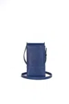 Navvy Women's Lambley - Indigo Blue Leather Phone Holder In Blue