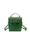 Navvy Women's Oldbury - Nettle Green Leather Backpack In Green