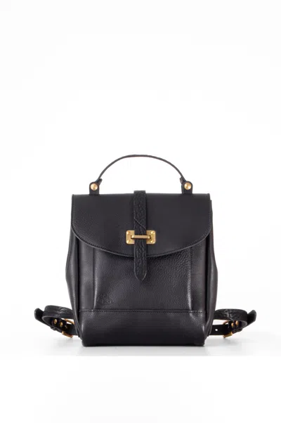 Navvy Women's Oldbury - Soot Black Leather Backpack