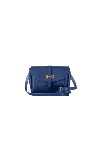 Navvy Women's Pensford Indigo Blue Leather Crossbody Bag