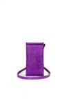 Navvy Women's Pink / Purple Lambley - Violet Purple Leather Phone Holder In Pink/purple