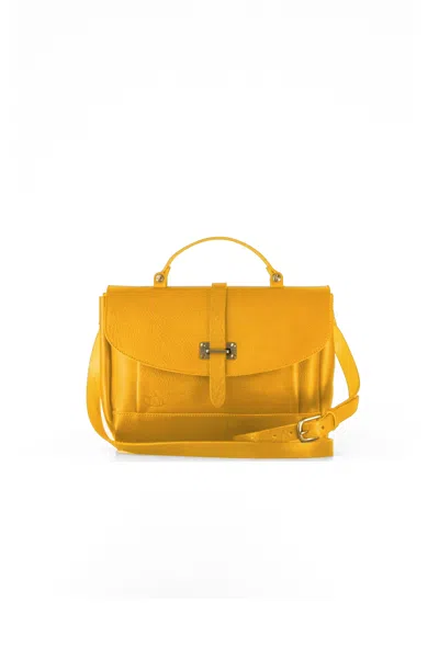Navvy Women's Yellow / Orange Balcombe - Brick Yellow Leather Satchel In Yellow/orange