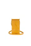 Navvy Women's Yellow / Orange Lambley - Brick Yellow Leather Phone Holder In Yellow/orange