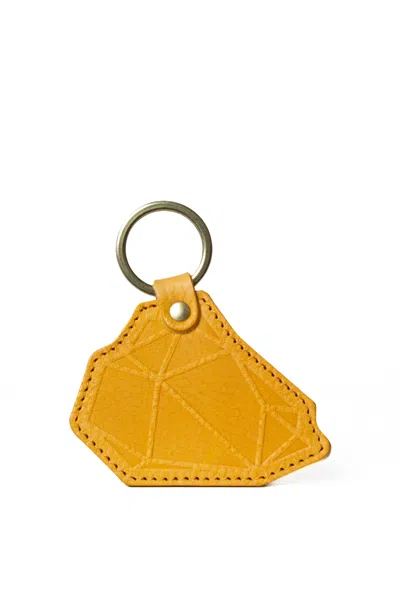 Navvy Yellow / Orange Lune - Brick Yellow Bag Charm Key Ring In Yellow/orange
