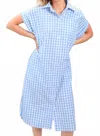 Navybleu Blake Midi Dress In Blue Gingham In Multi
