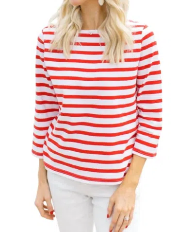 Navybleu Breton Stripe Shirt In Red